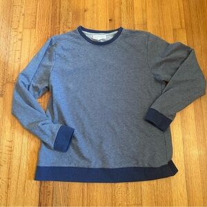 Tricots St Raphael Large Mens Blue Long Sleeve Henley Pullover Athleisure